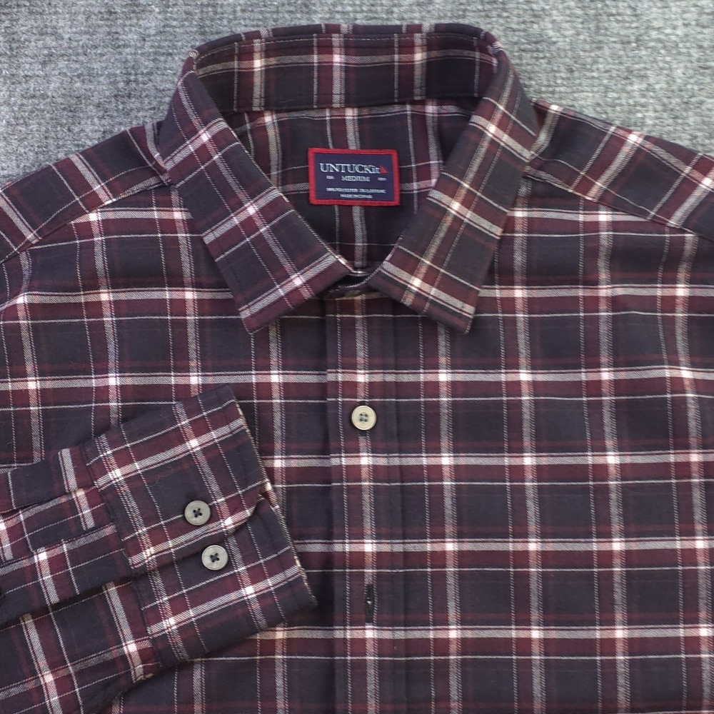 Untuckit Shirt Medium Benoit Polyester Stretch Fl… - image 1